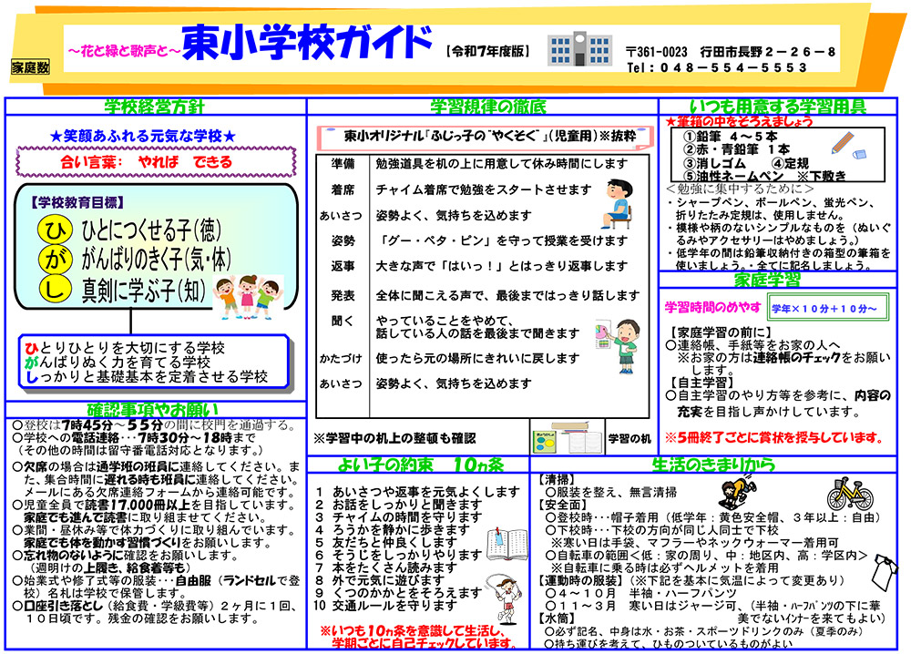 令和7年度 行田市立東小学校ガイド